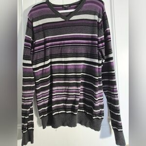 🏷Mens Palenzo Cotton Striped V Neck Sweater Size Medium